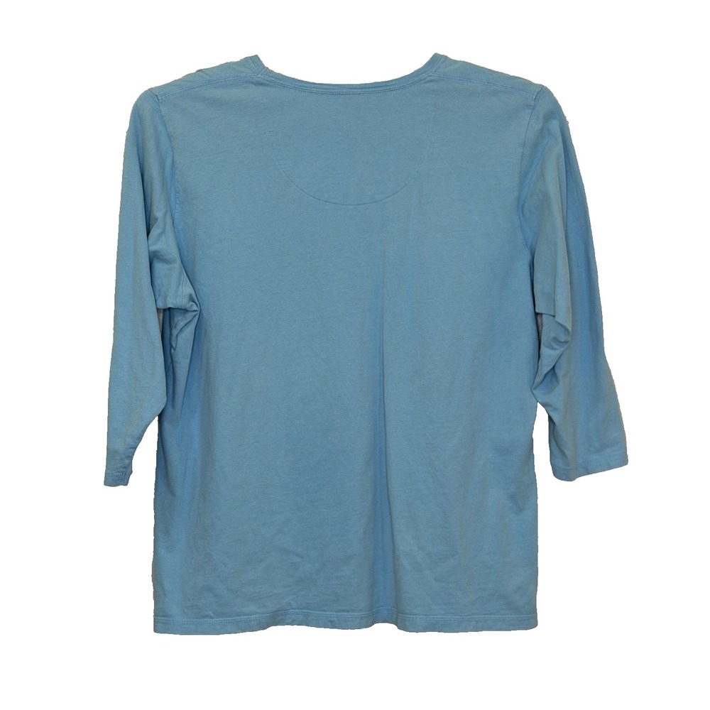 Life is Good T-Shirt Womens Size XXL Blue Heart 3/4 Sleeve Scoop Neck Cotton - Picture 6 of 10